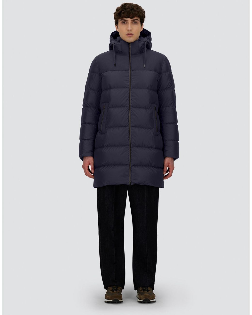 Herno Blue Long Jacket for men