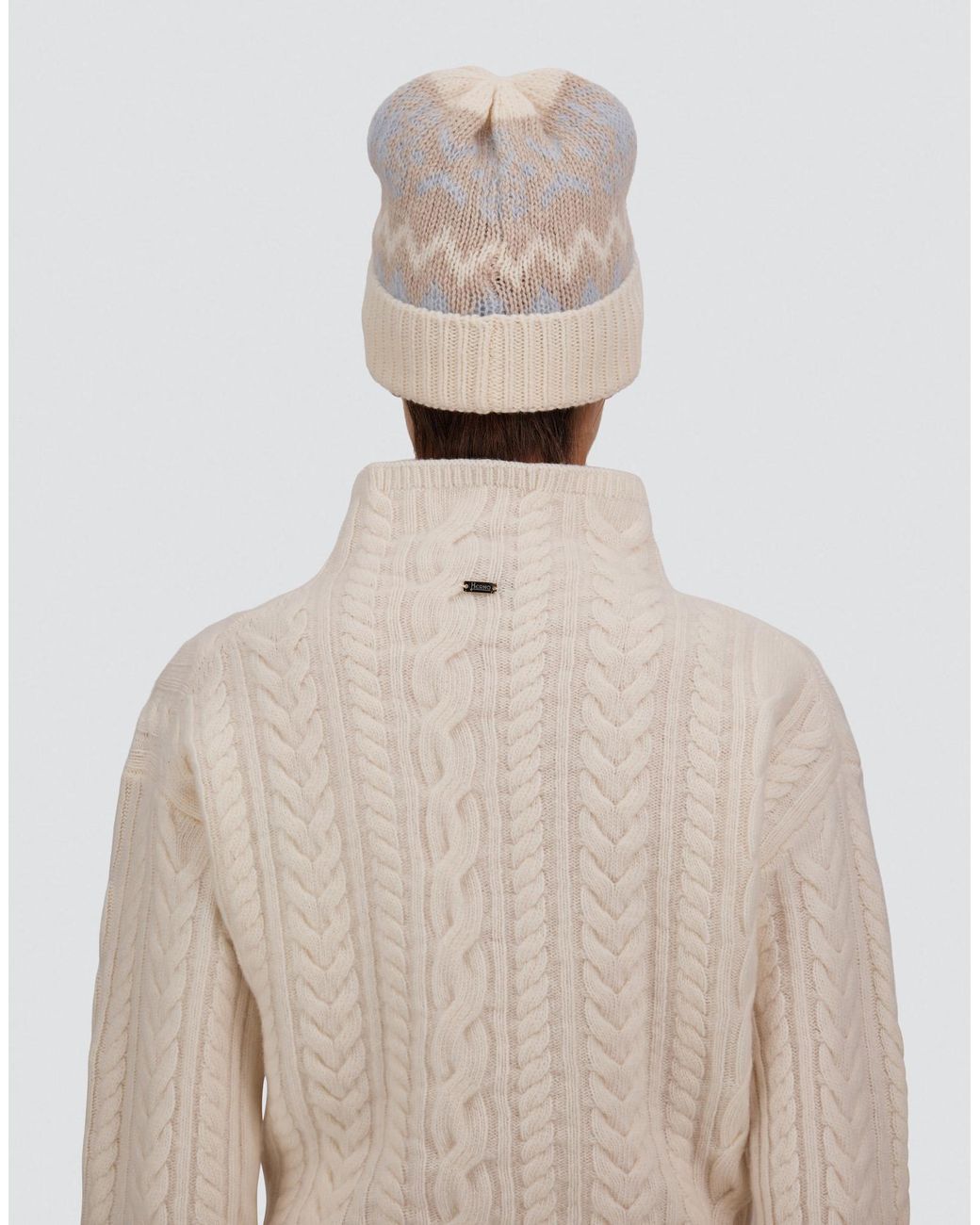 Herno Multicolor Mohair Beanie With Norwegian Motif