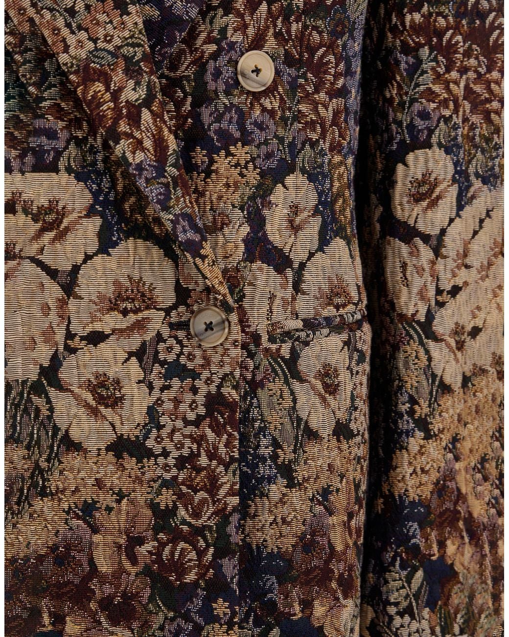 Herno Blue Floral-Motif Jacquard Blazer