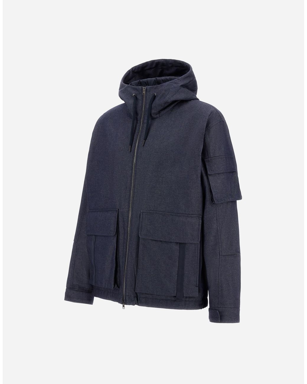 Herno Blue Denim-Effect Cotton Jacket for men