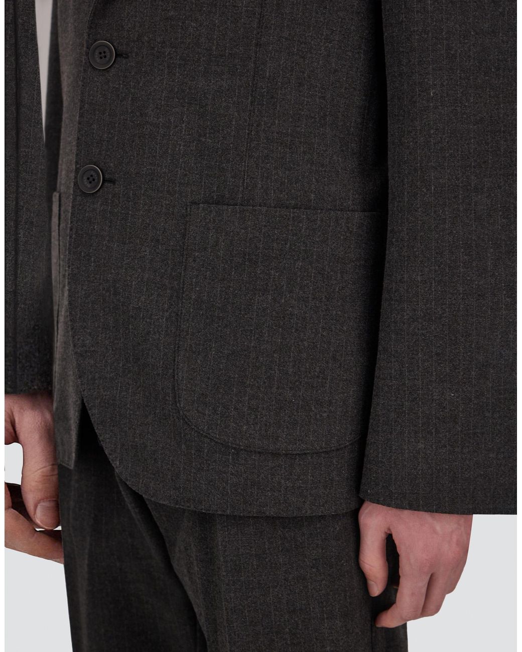 Herno Black Technical Fabric Blazer With Pinstripe Pattern for men
