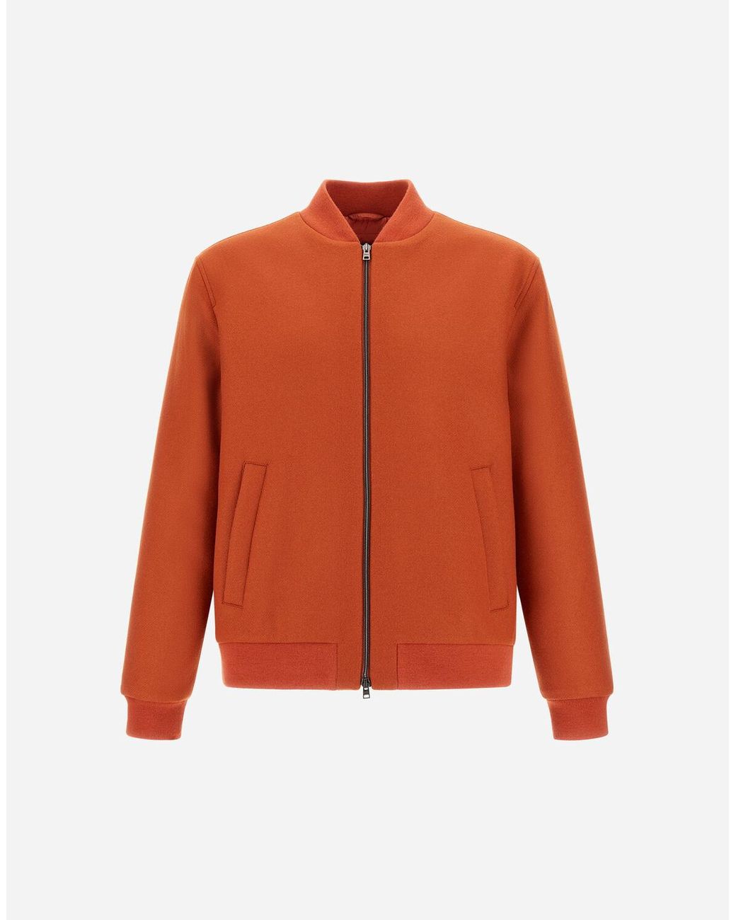 Herno Orange Easy Wool Bomber Jacket for men