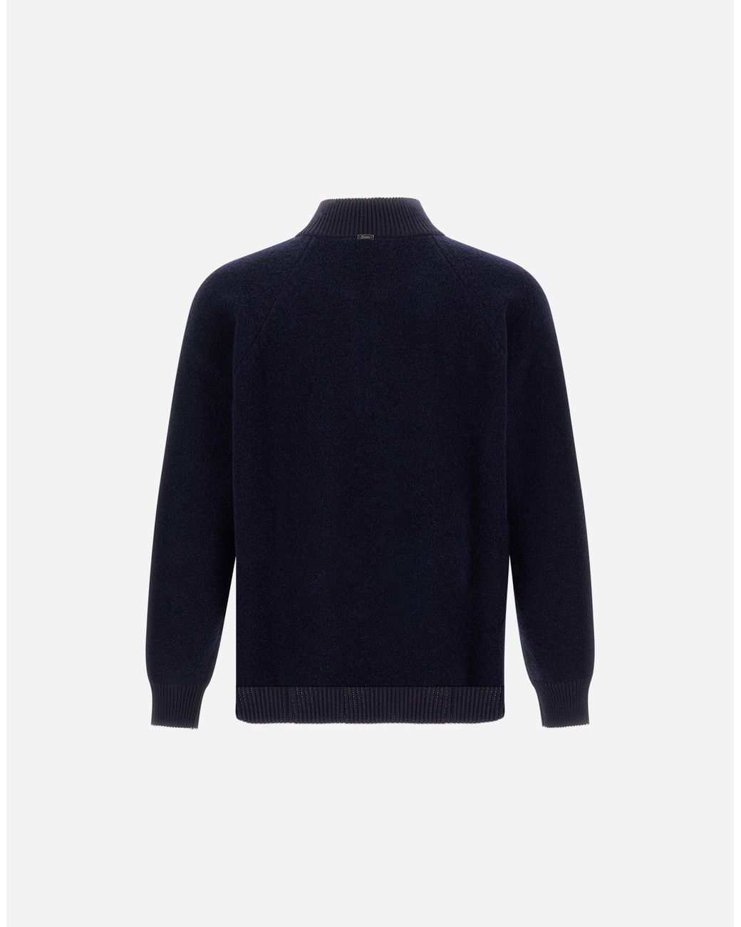 Herno Blue Cashmere And Wool Bouclé Jumper for men