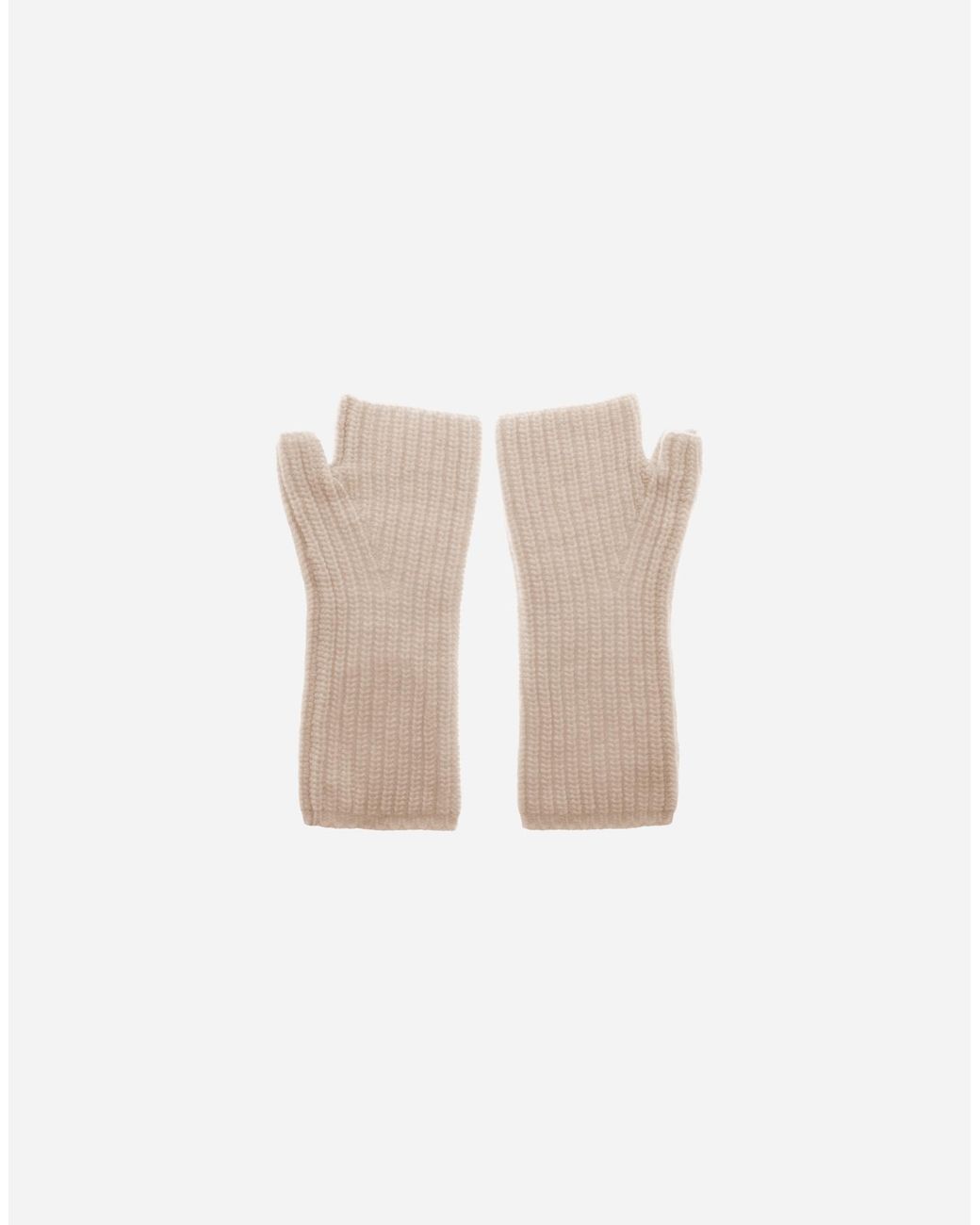 Herno White Guantes De Cob Stitch Carded Wool