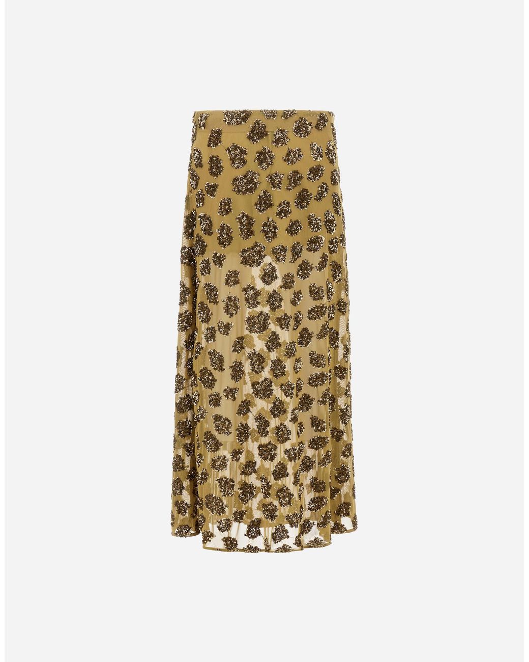 Herno Metallic Sequinned Mesh Skirt