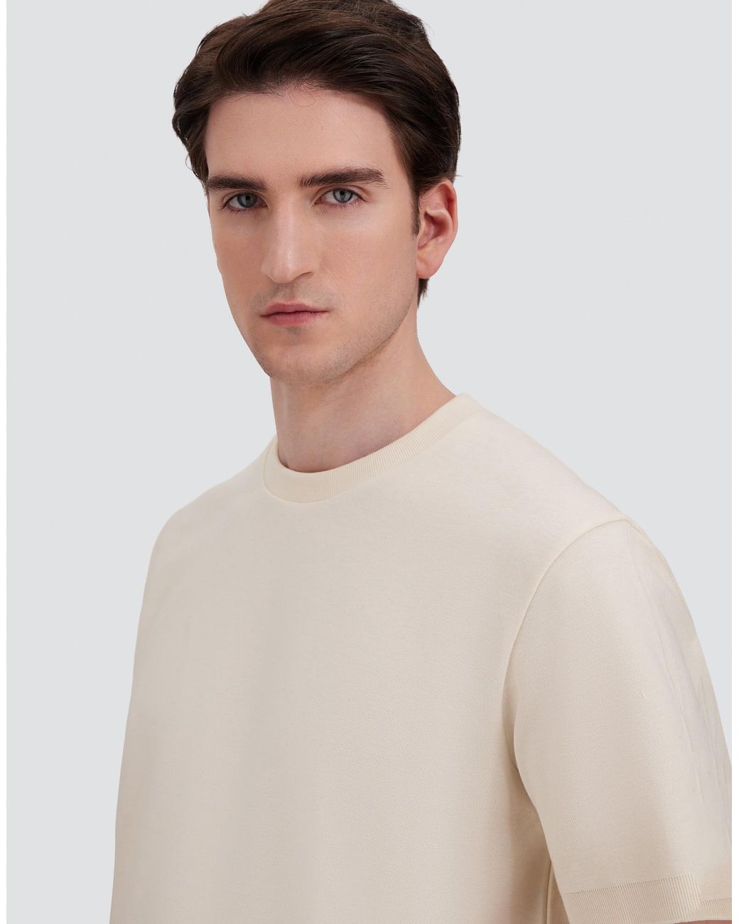 Herno White Cotton And Cashmere Double Piqué T-Shirt for men