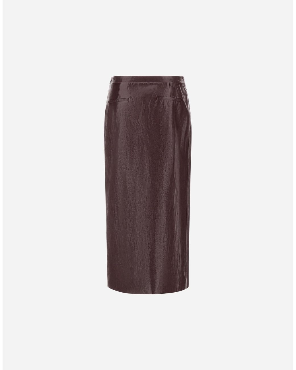 Herno Purple Leather-Effect Skirt