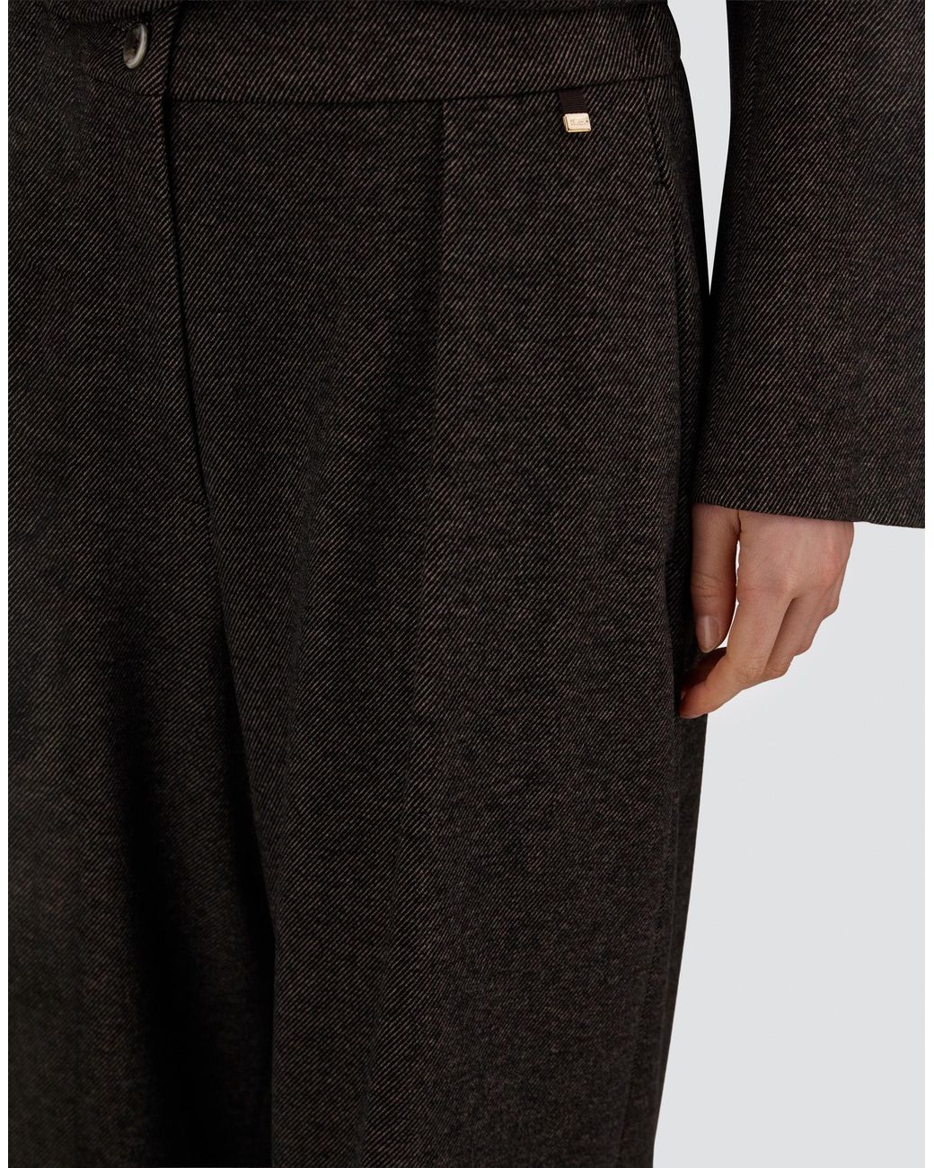 Herno Gray Jacquard Trousers With Diagonal Motif