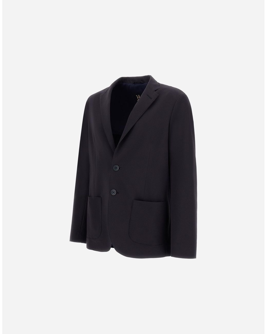 Herno Blue Seer-Crease Blazer for men