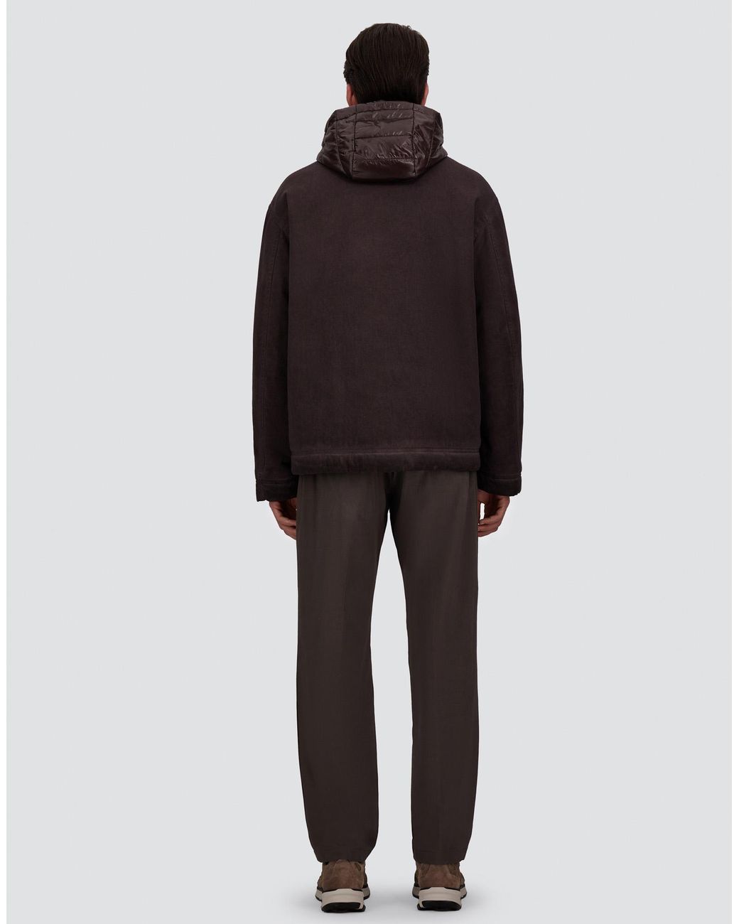 Herno Brown Denim-Effect Gabardine And Nylon Ultralight Jacket for men