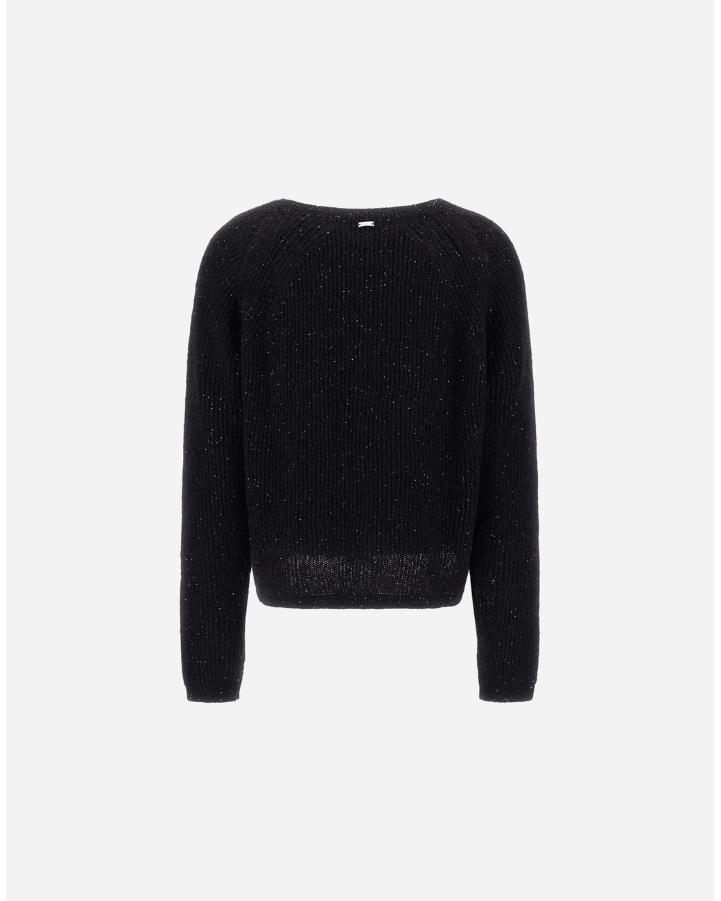 Herno Black Fisherman's Rib Mohair Jumper