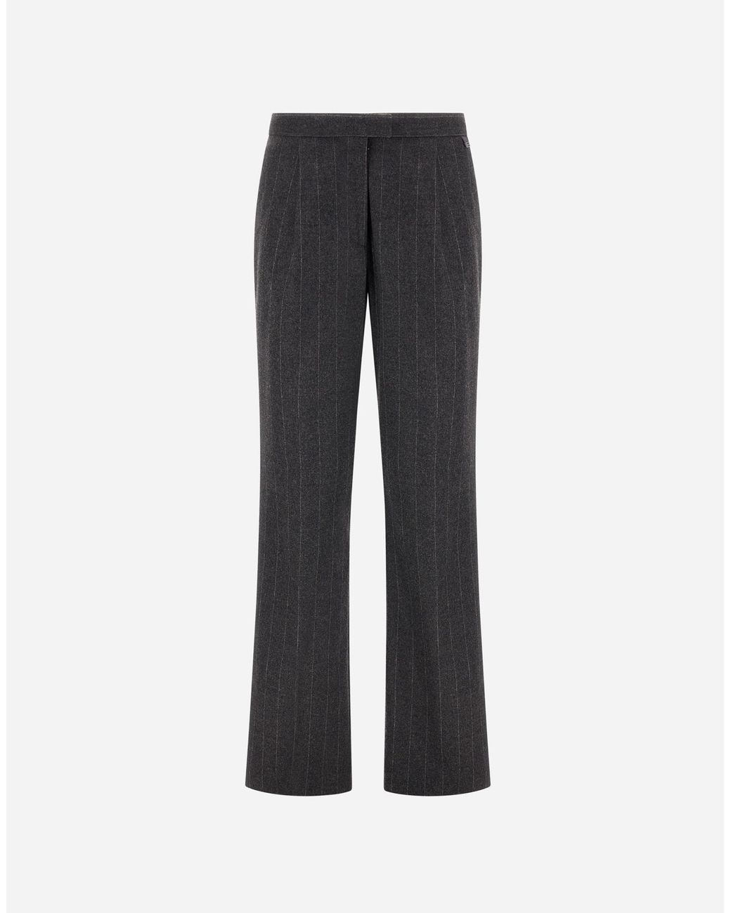 Herno Gray Pinstriped Stretch Wool Trousers