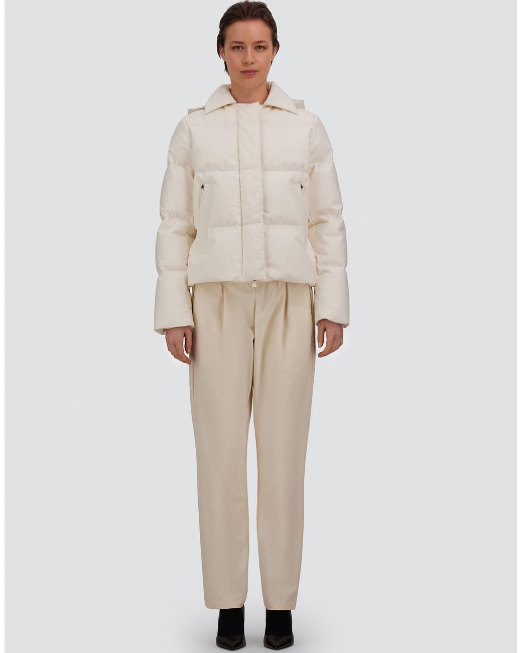 Herno White Flannel Jacket With Water-Repellent Coating