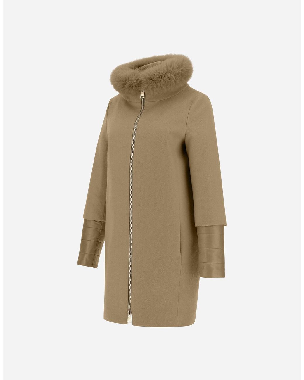 Herno Cashmere Coat in Natural | Lyst