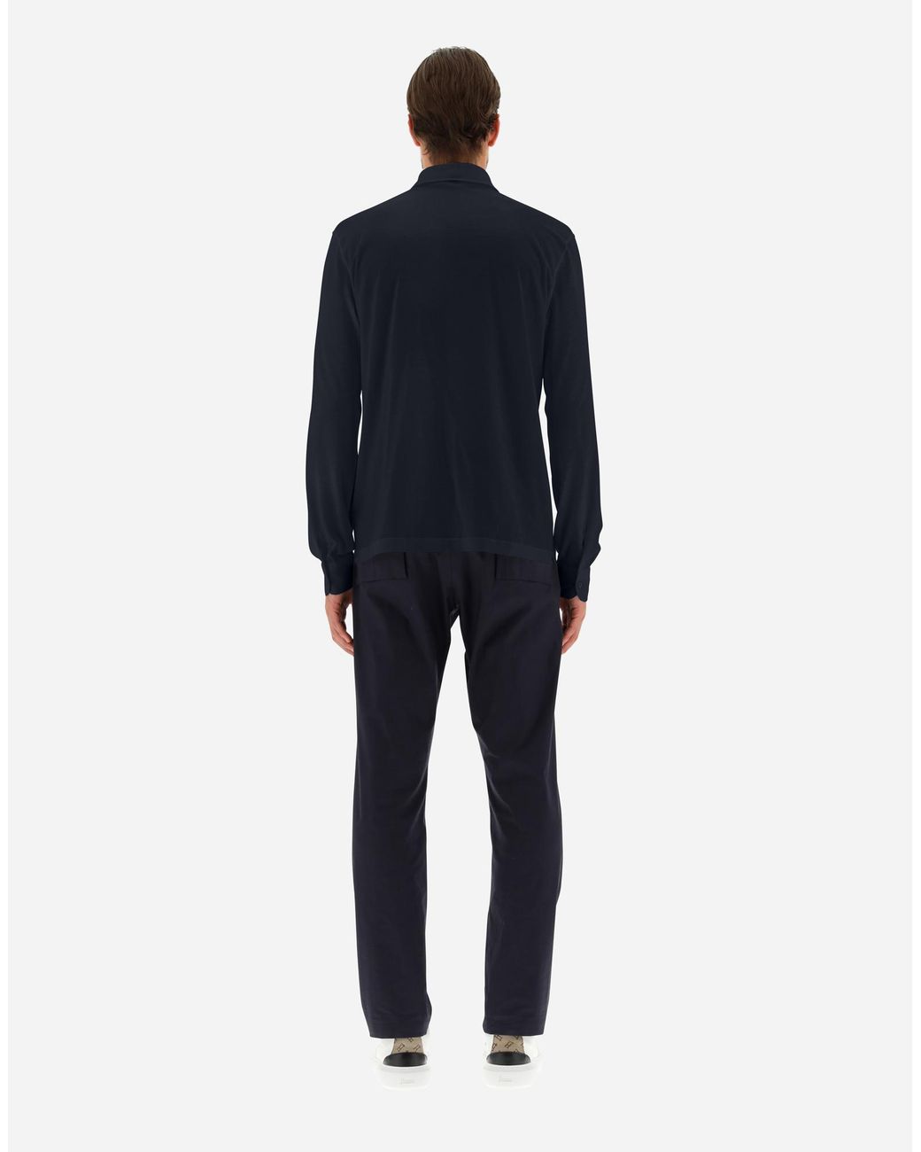 Herno Blue Shirt In Crepe Jersey for men