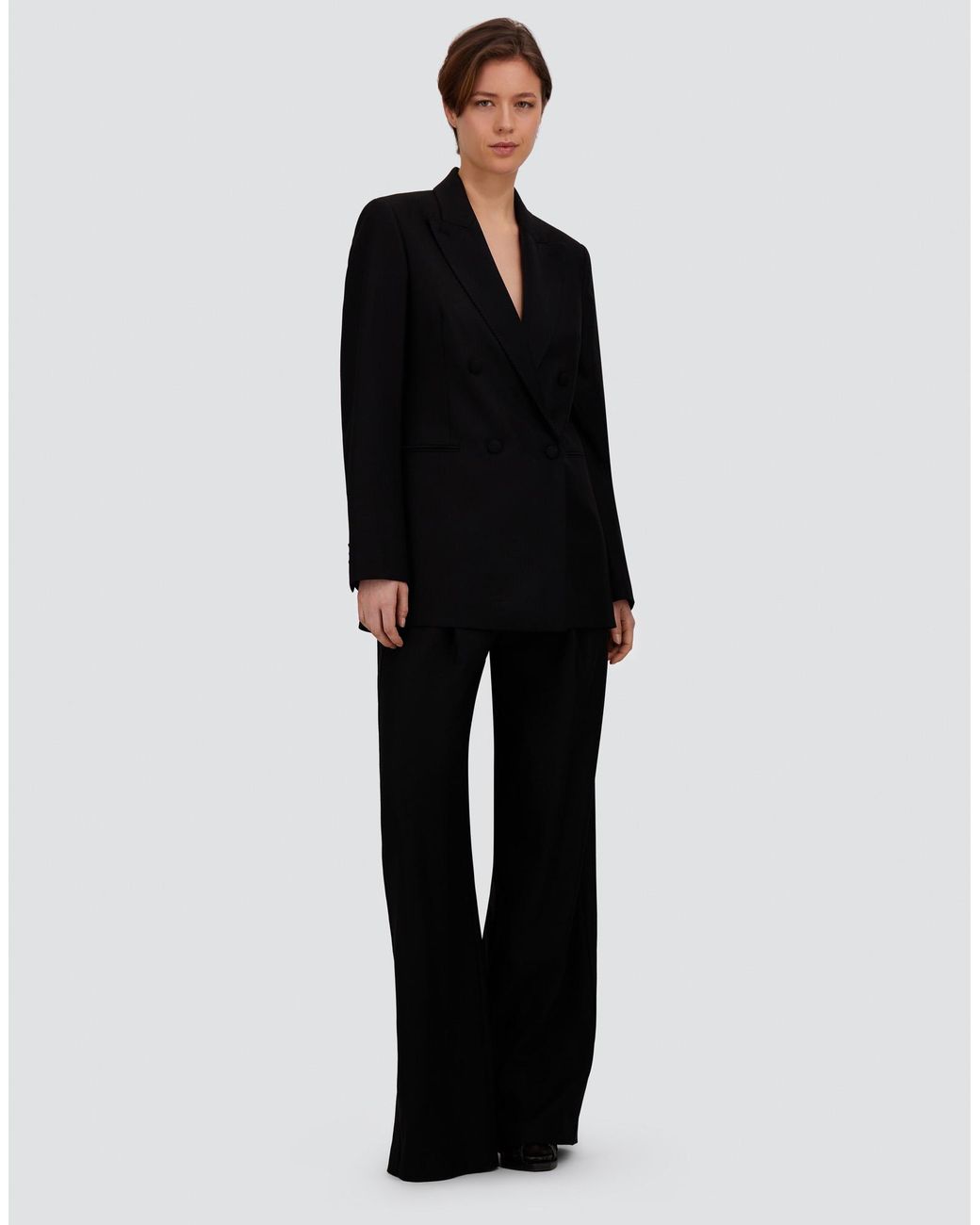 Herno Black Stretch Wool Gabardine And Satin Blazer