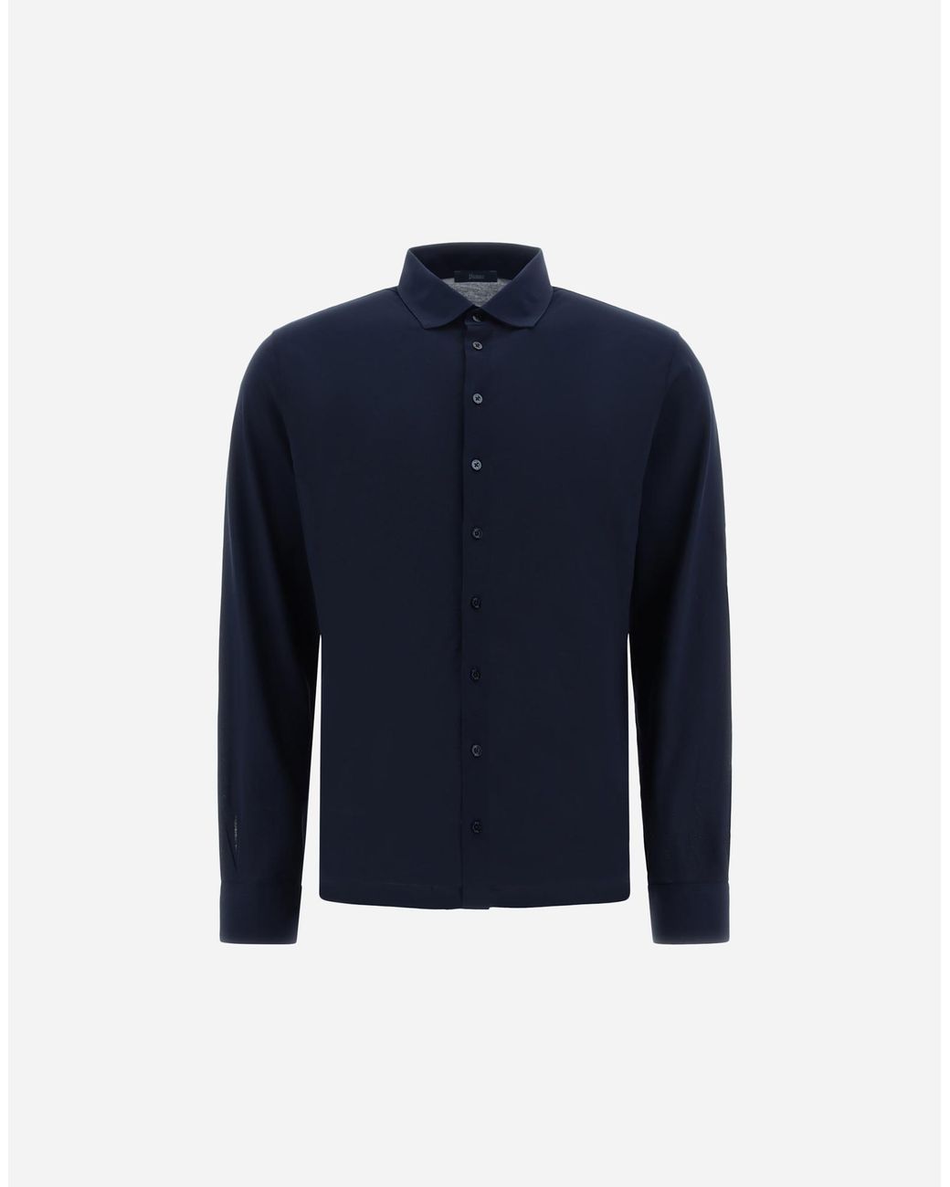 Herno Blue Shirt In Crepe Jersey for men