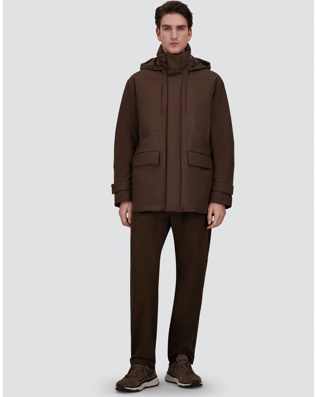Herno Brown Hooded Parka for men
