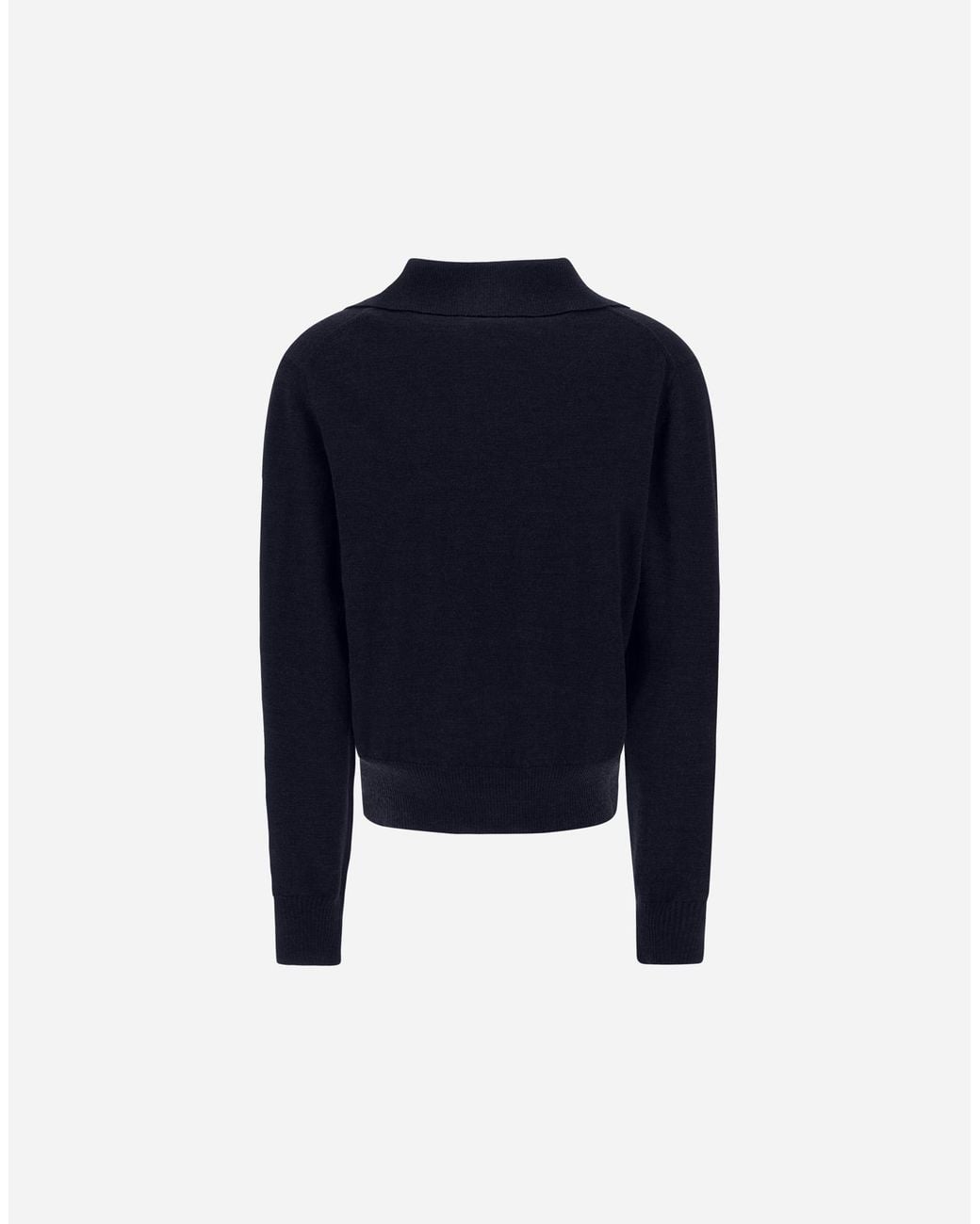 Herno Blue Stocking Stitch Wool Jumper