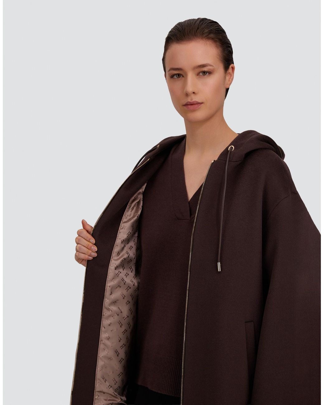 Herno Brown Sable-Effect Wool Jacket
