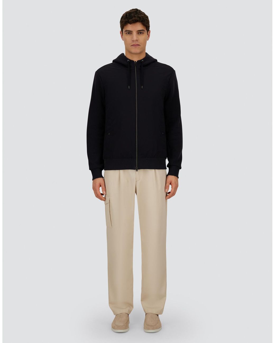 Herno Blue Resort Knit Effect Interlock And Travel Nylon Ponente Jacket for men