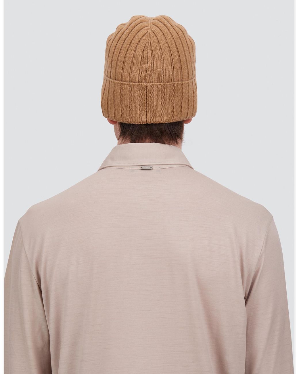 Herno Natural English Rib Cashmere Beanie for men