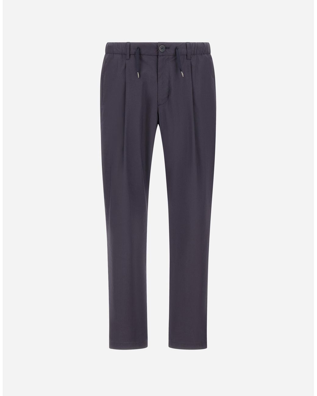 Herno Blue Light Cotton Stretch Trousers for men