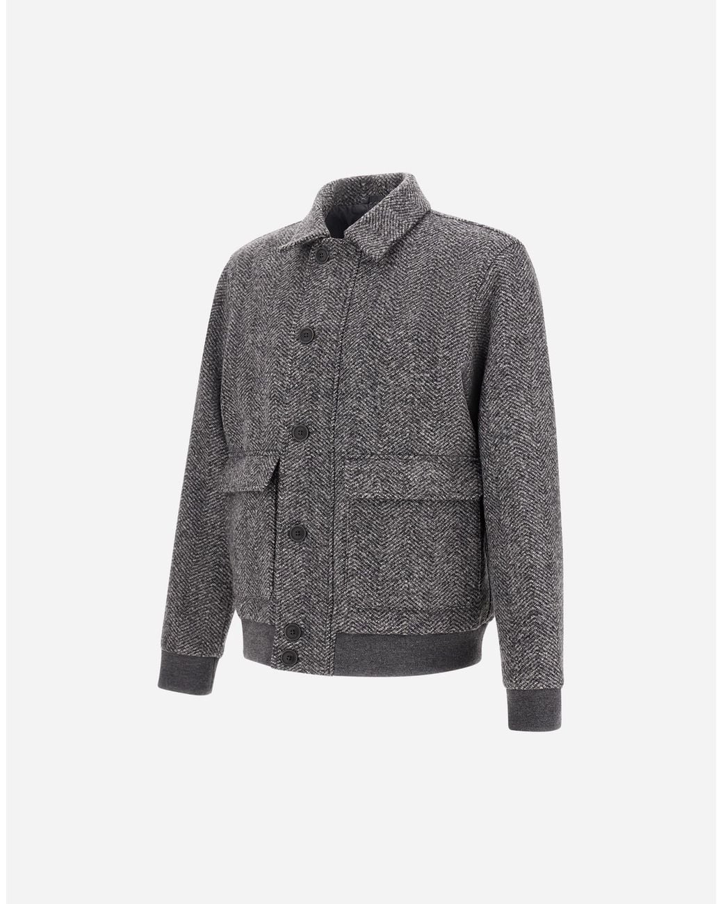 Herno Gray Bomber Jacket for men