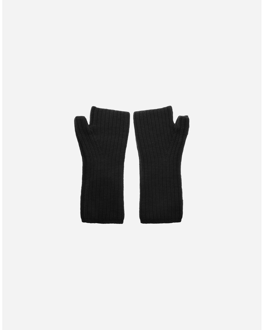 Herno Black Guantes De Cob Stitch Carded Wool