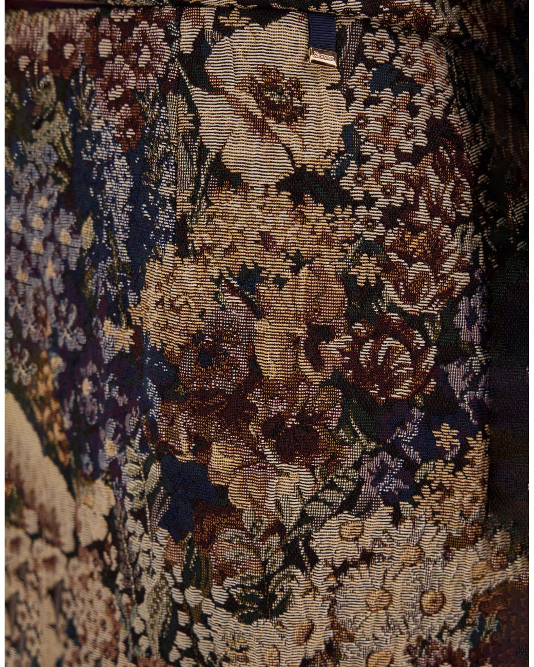 Herno White Jacquard Skirt With Floral Motif