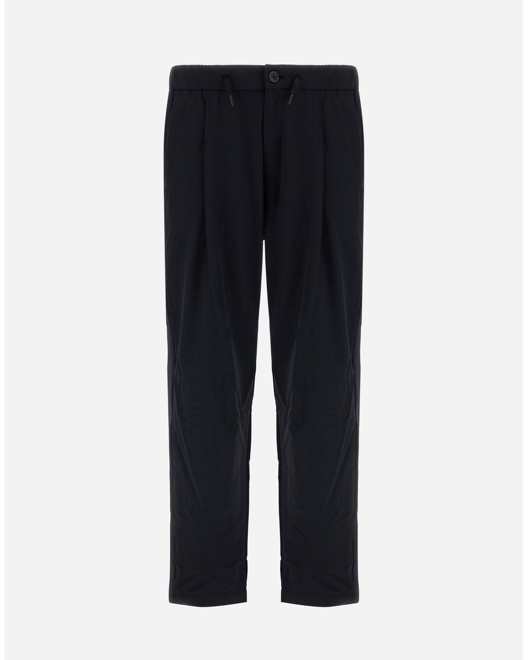 Herno Black Light Comfort Stretch Woven Trousers for men