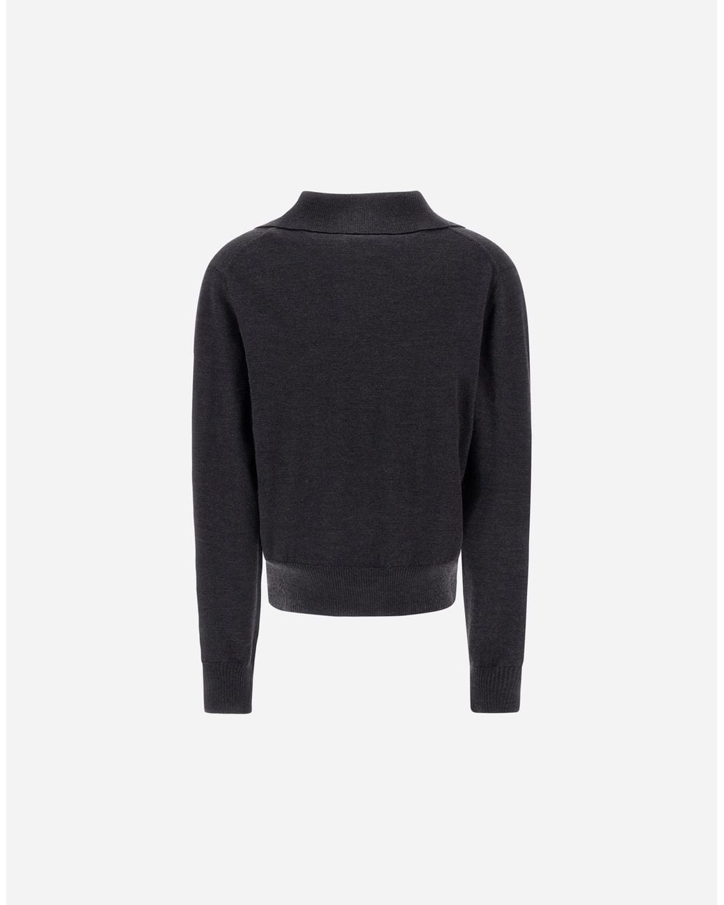 Herno Black Stocking Stitch Wool Jumper
