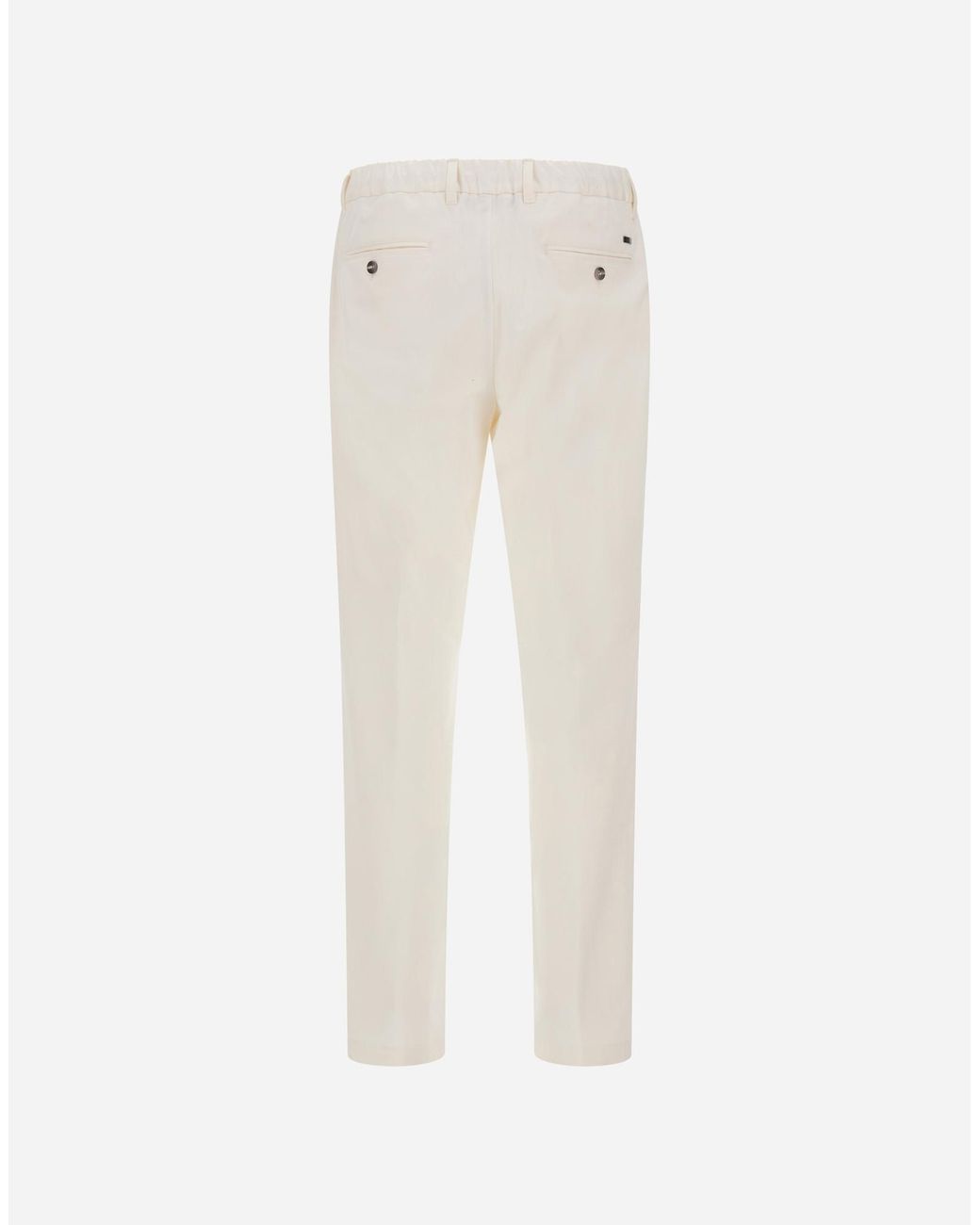 Herno White Cotton And Cashmere Canvas Trousers for men