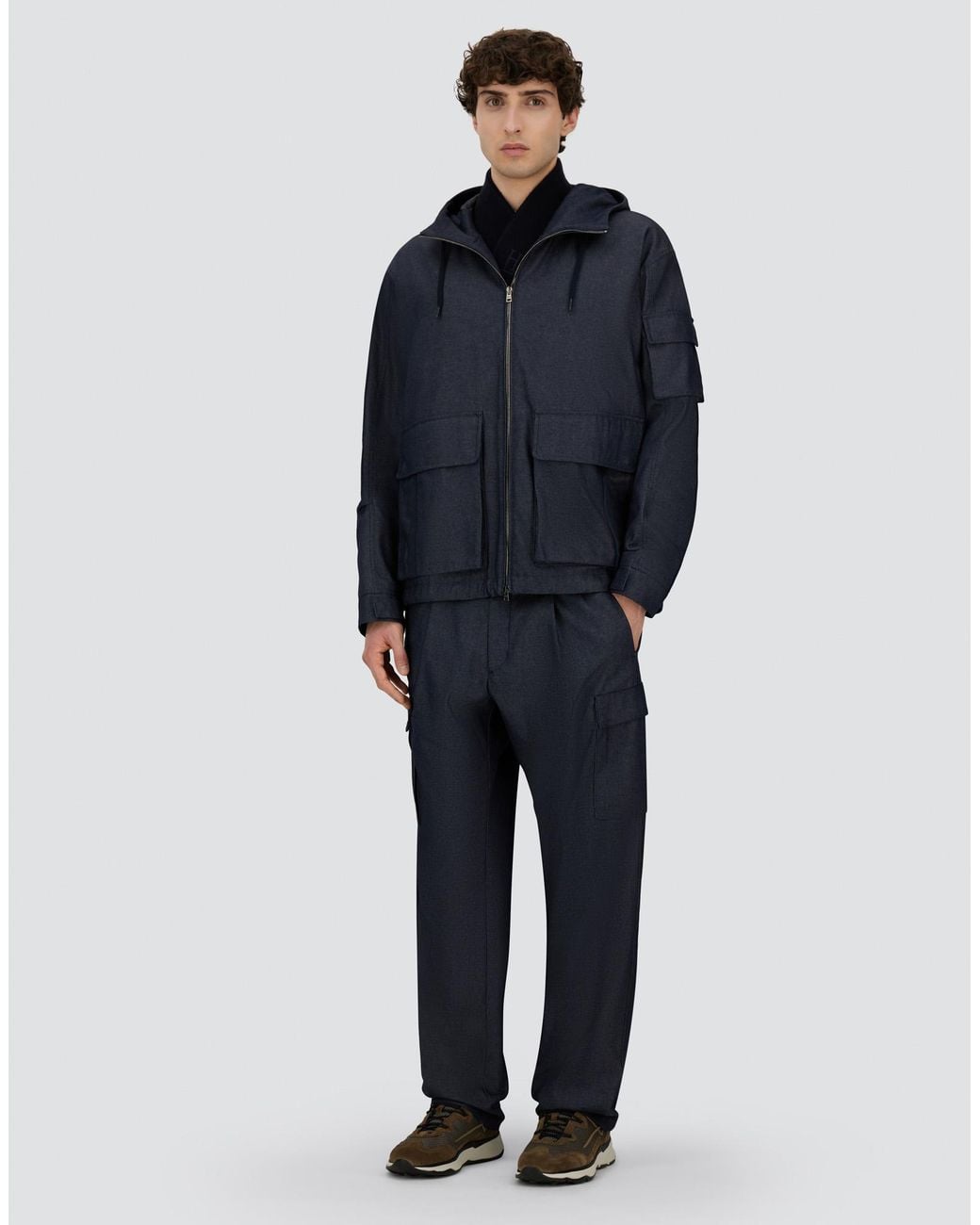 Herno Blue Denim-Effect Cotton Jacket for men