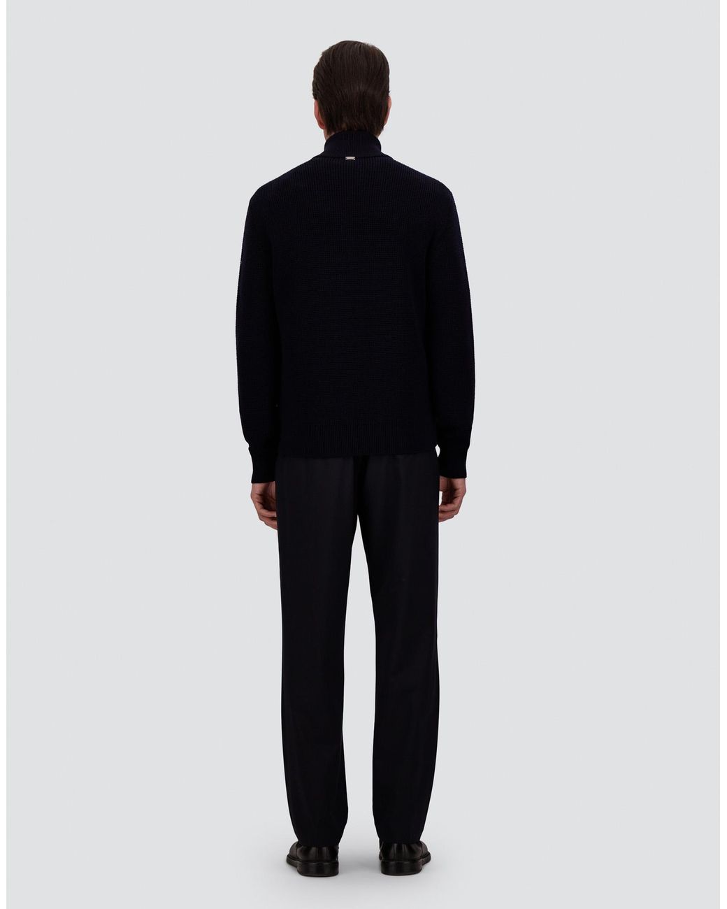 Herno Blue Wool Jacket With A Waffle-Knit Texture And Nylon for men