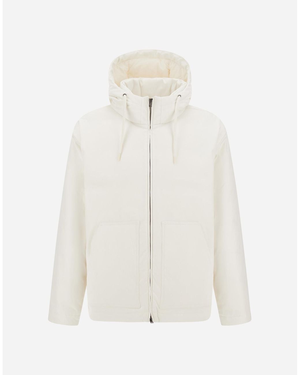 Herno White Cotton Feel Jacket for men