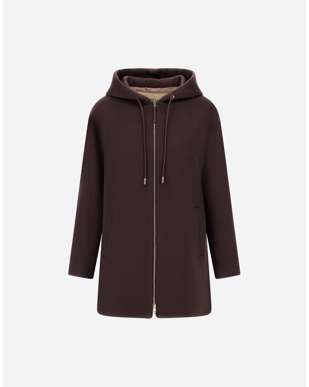Herno Brown Sable-Effect Wool Jacket