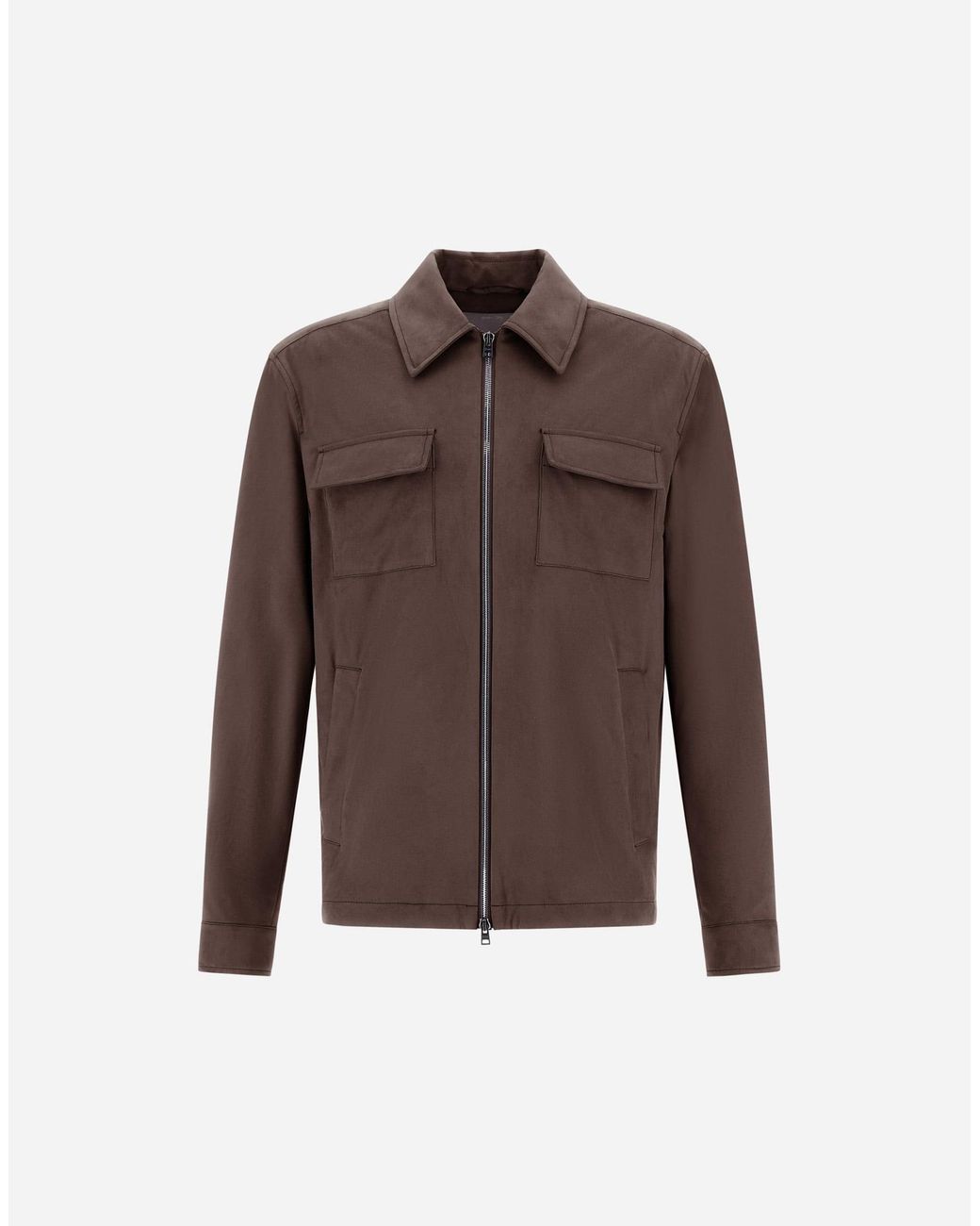 Herno Brown Resort Overshirt for men