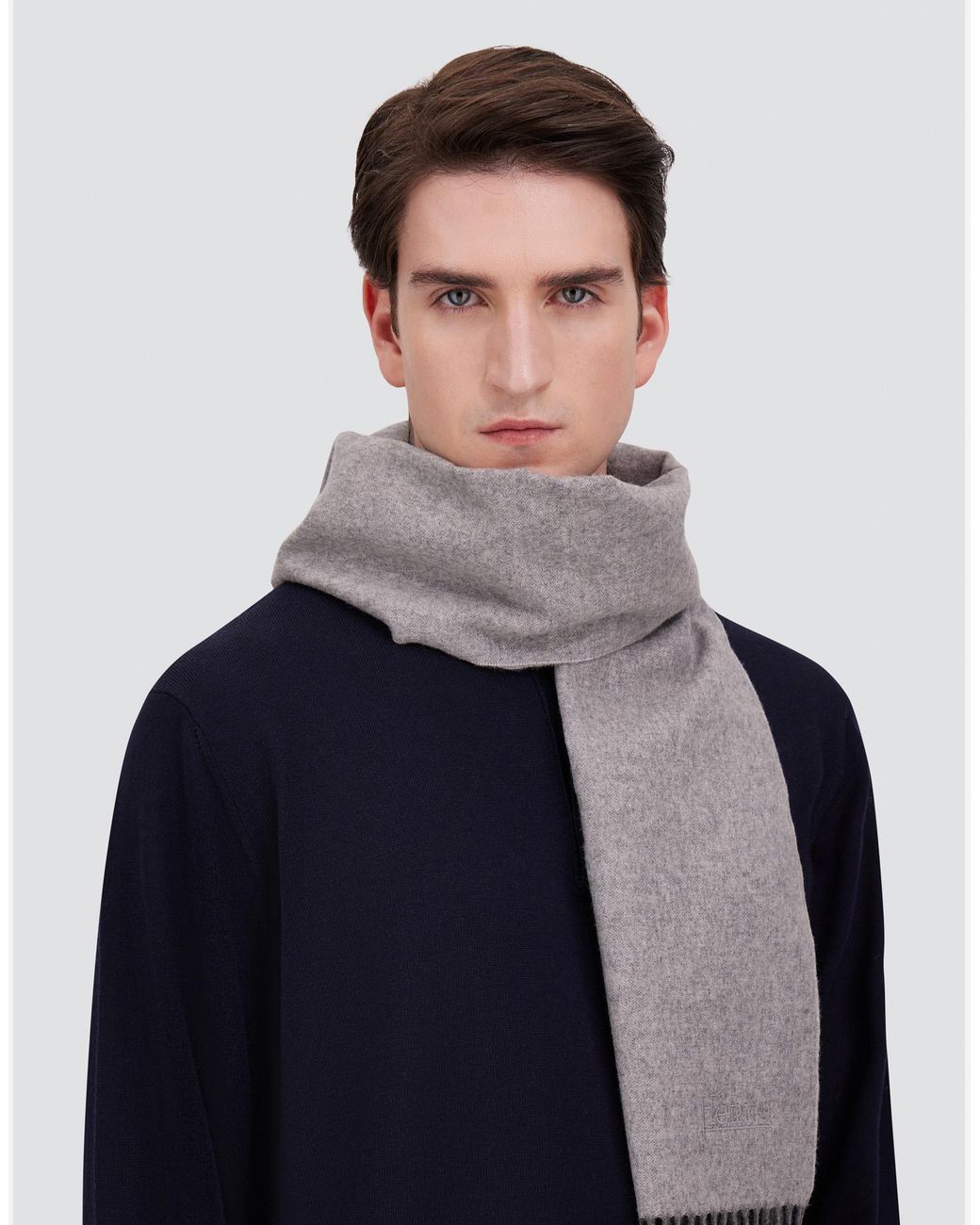 Herno Gray Scarf for men