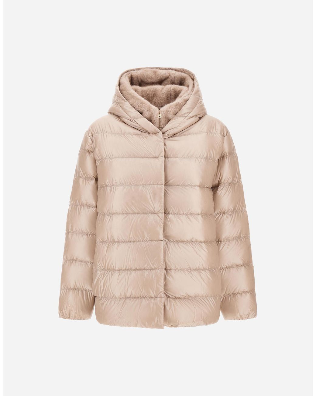 Herno Natural Nylon Ultralight And Melange Mink-Effect Jacket