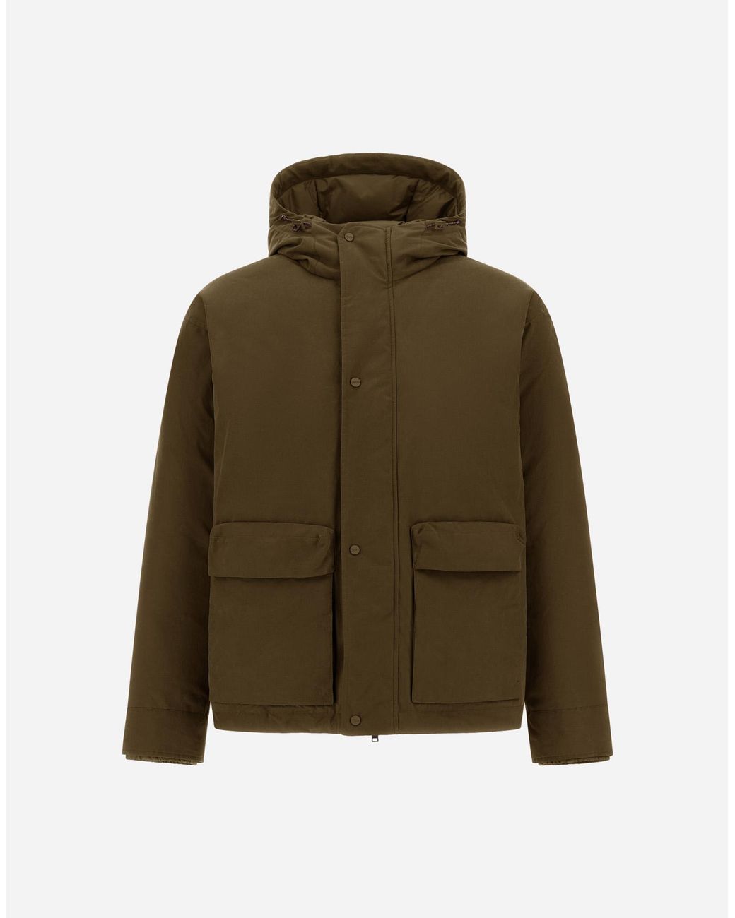 Herno Green Waxed Cotton-Blend Jacket for men