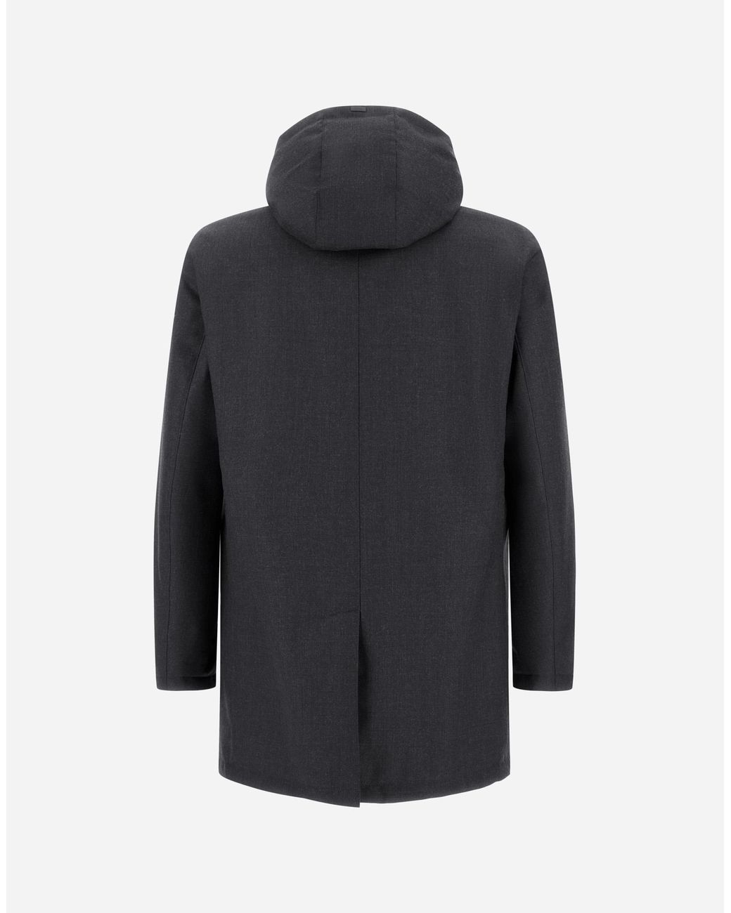 Herno Blue Flannel Coat With Waterproof Membrane for men
