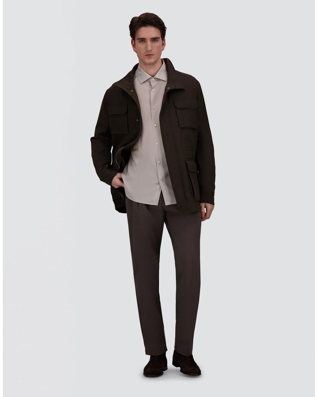 Herno White Lightweight Wool And Cashmere Fabric Shirt for men