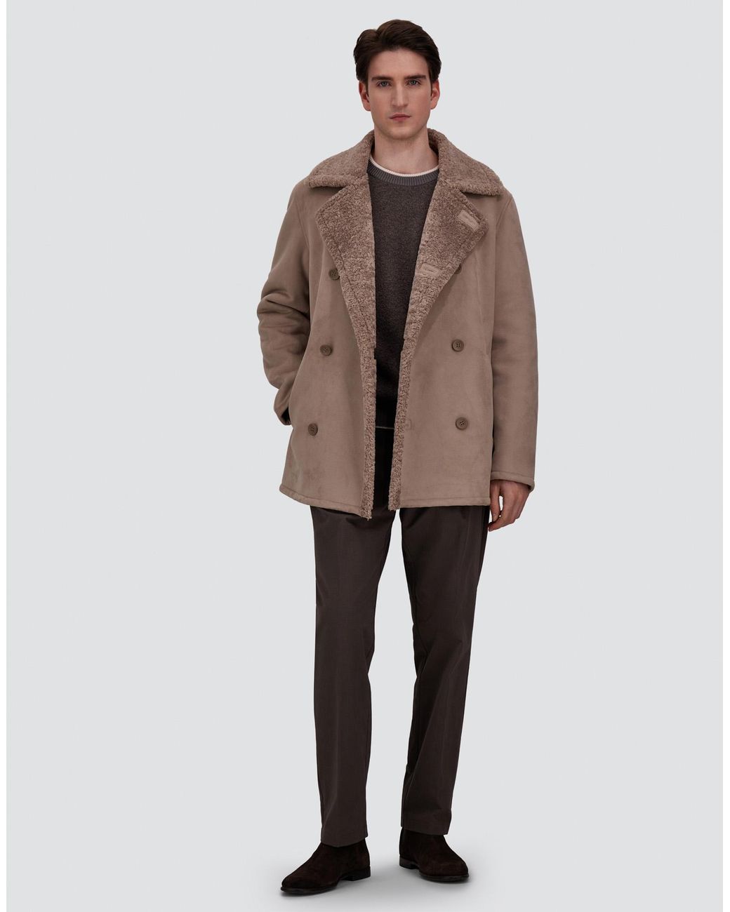 Herno Gray Cashmere And Wool Bouclé Jumper for men