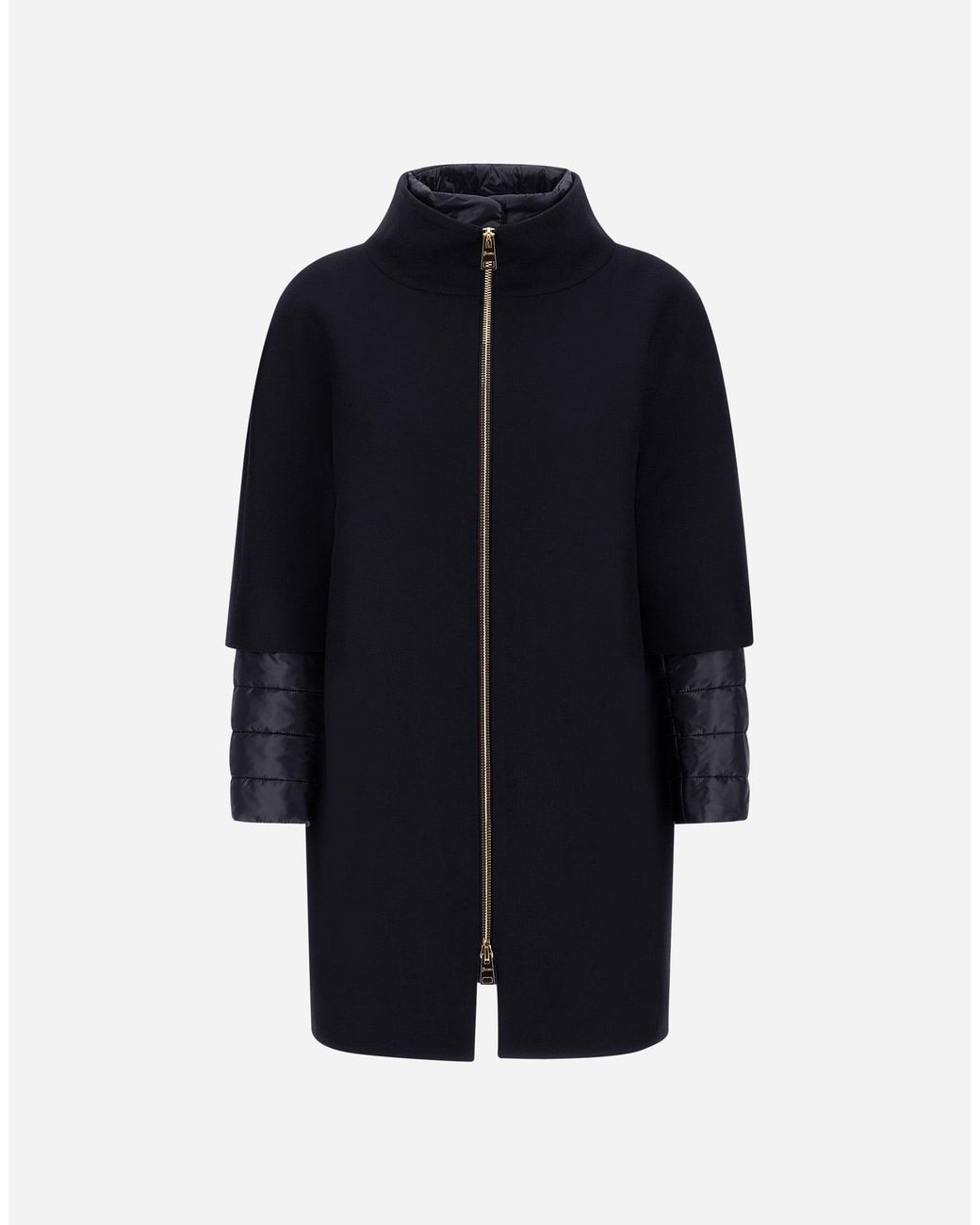 Herno Blue Ecowool And Nylon Ultralight Coat