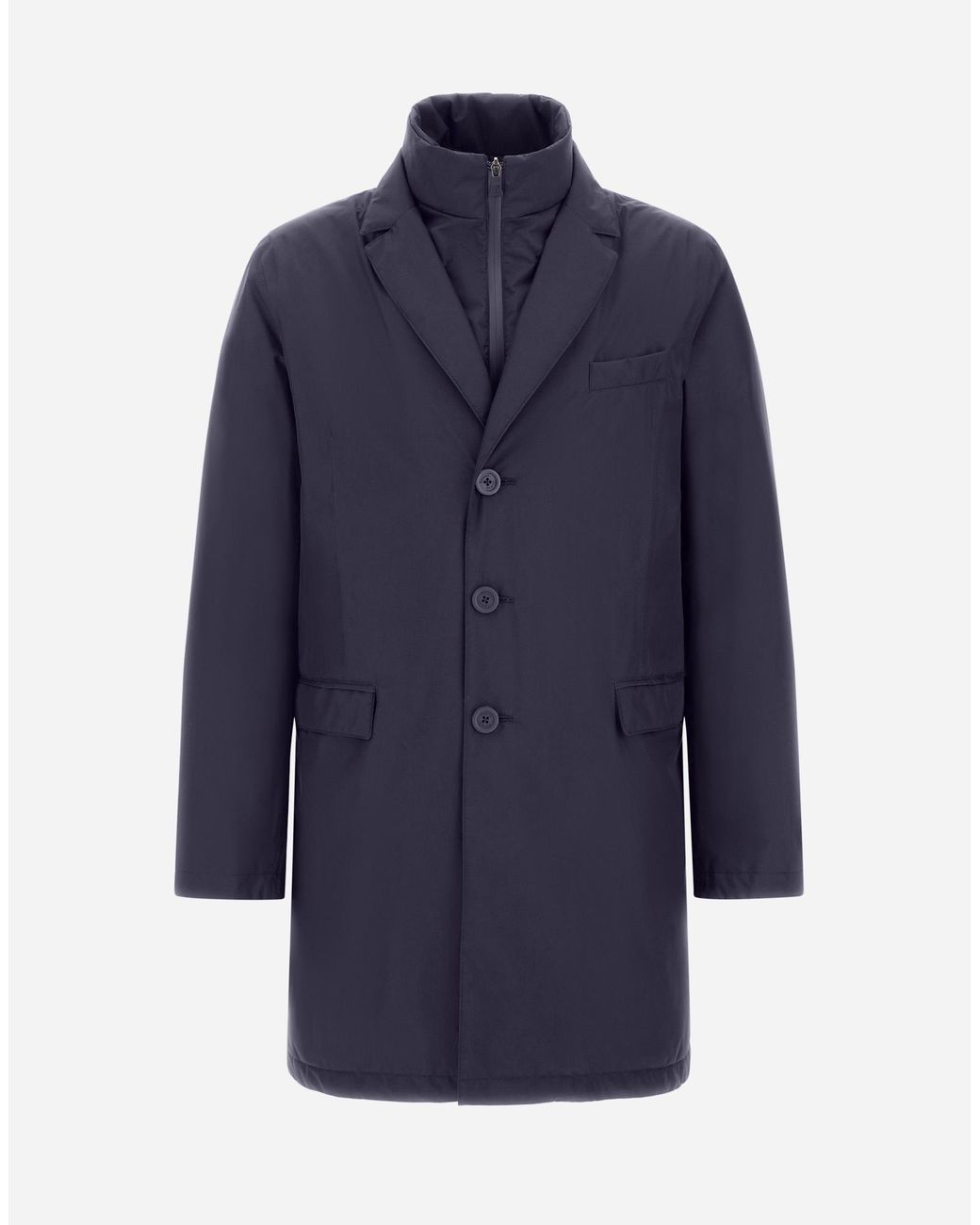 Herno Blue 2-Layer Gore-Tex Coat for men