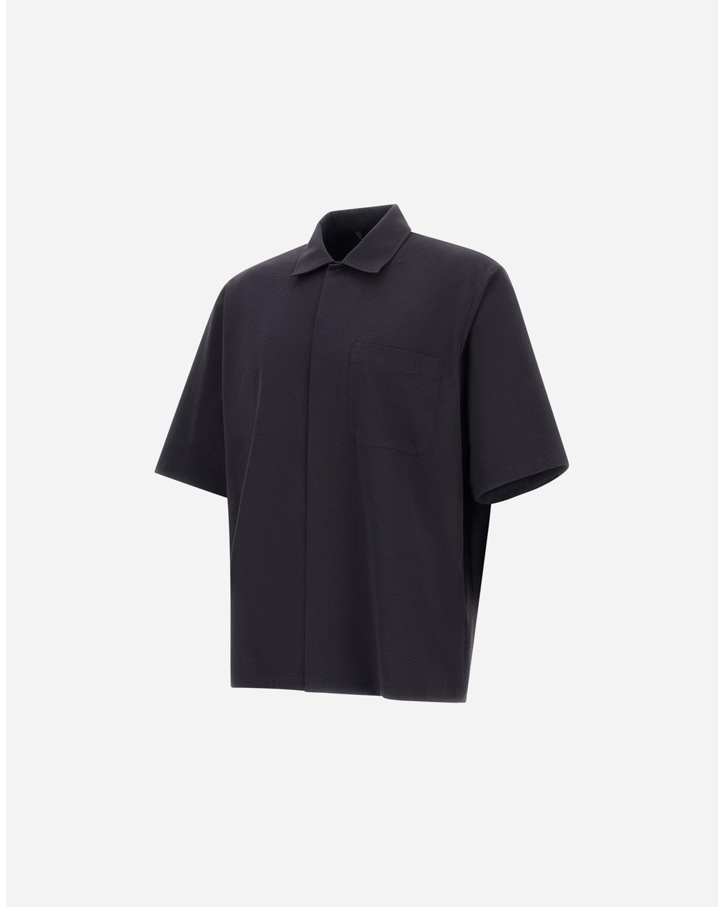 Herno Blue Seer-Crease Shirt for men