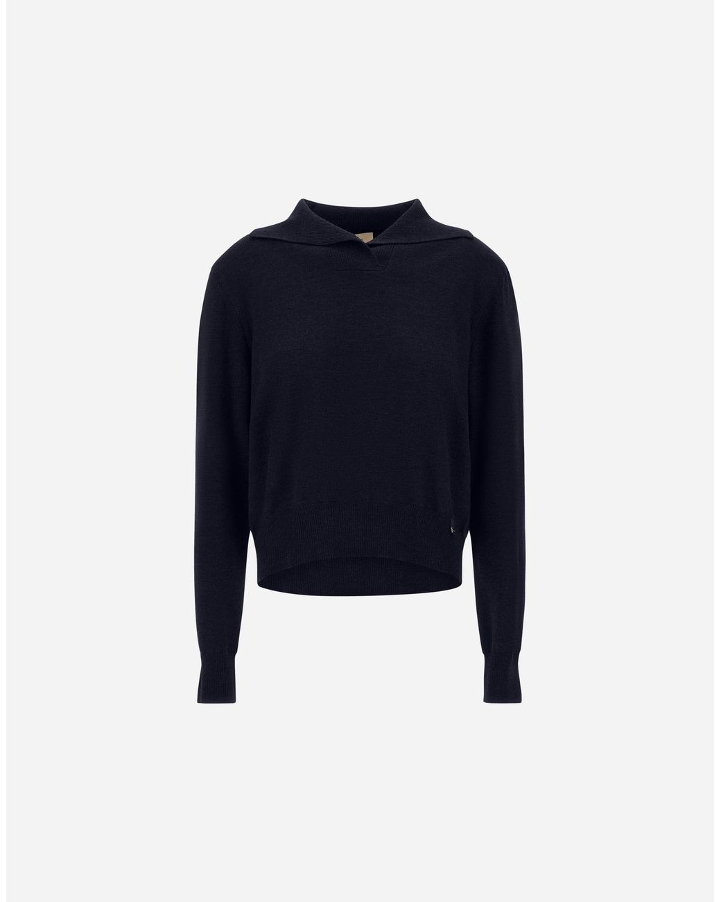 Herno Blue Stocking Stitch Wool Jumper
