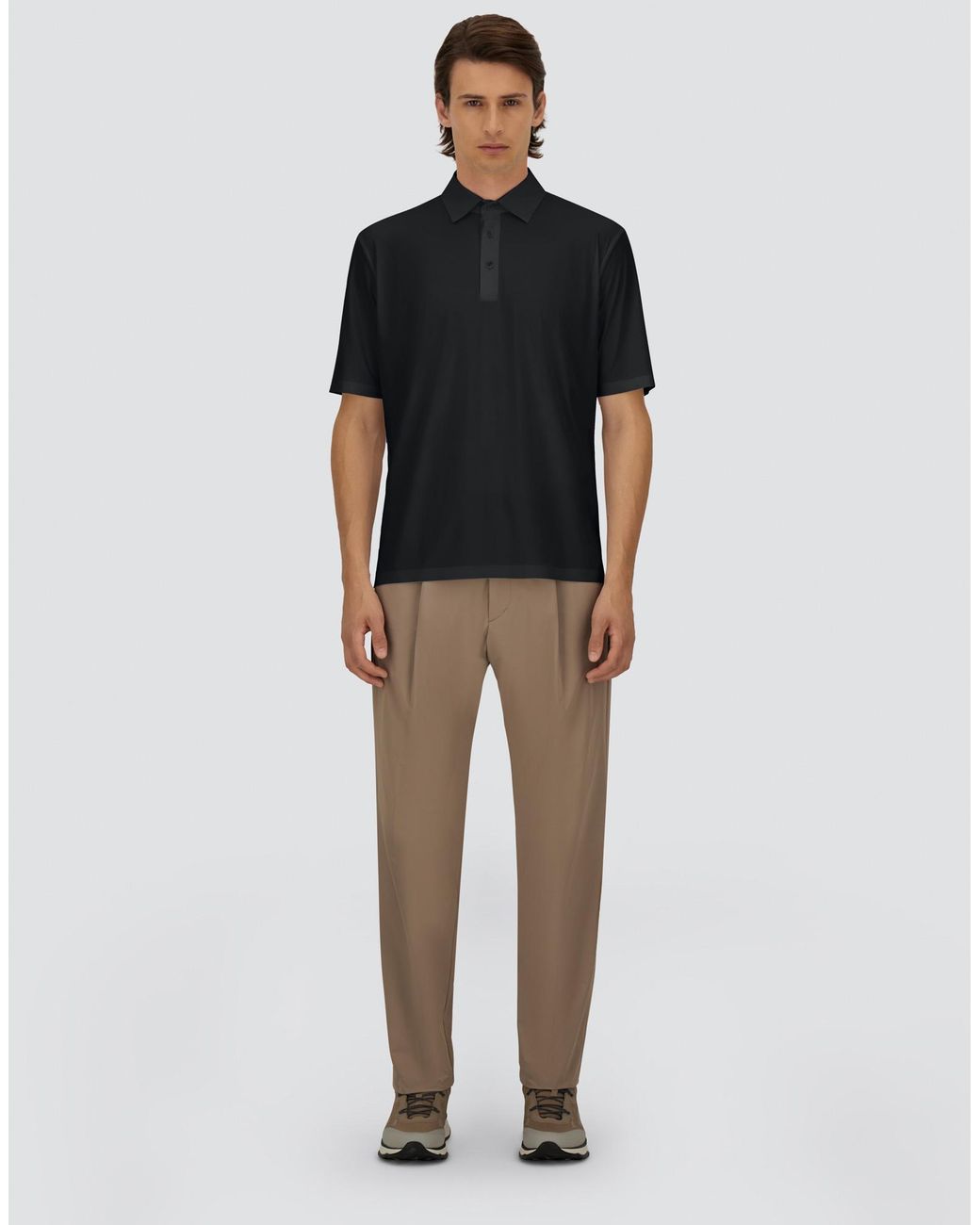 Herno Black Spring Ultralight Scuba Polo Shirt for men