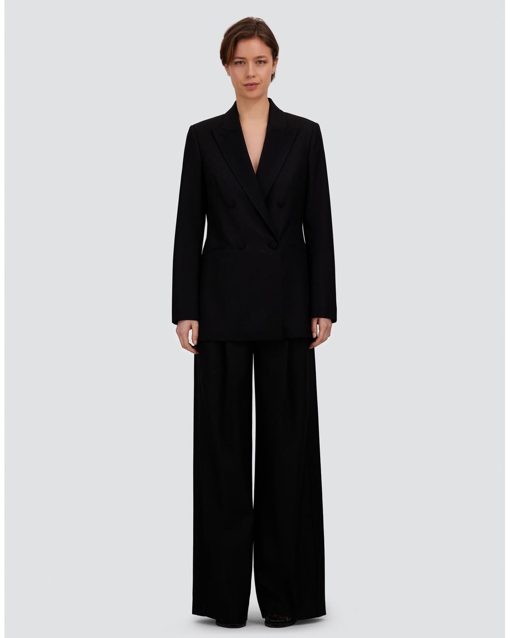 Herno Black Stretch Wool Gabardine And Satin Blazer